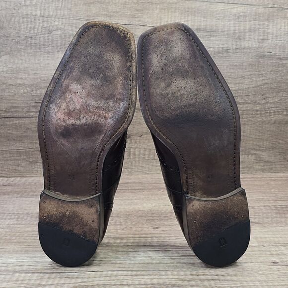 Magnanni Men's Size EU 41 US 8 Burgundy Leather Wingtip Oxfords Dress Shoes - Picture 7 of 9